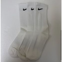 Nike Socks, 3 Pairs White, New 