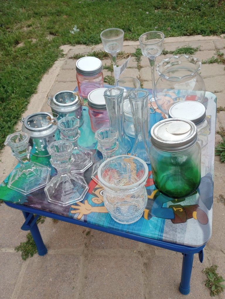 Glass Jars And Candle Holders