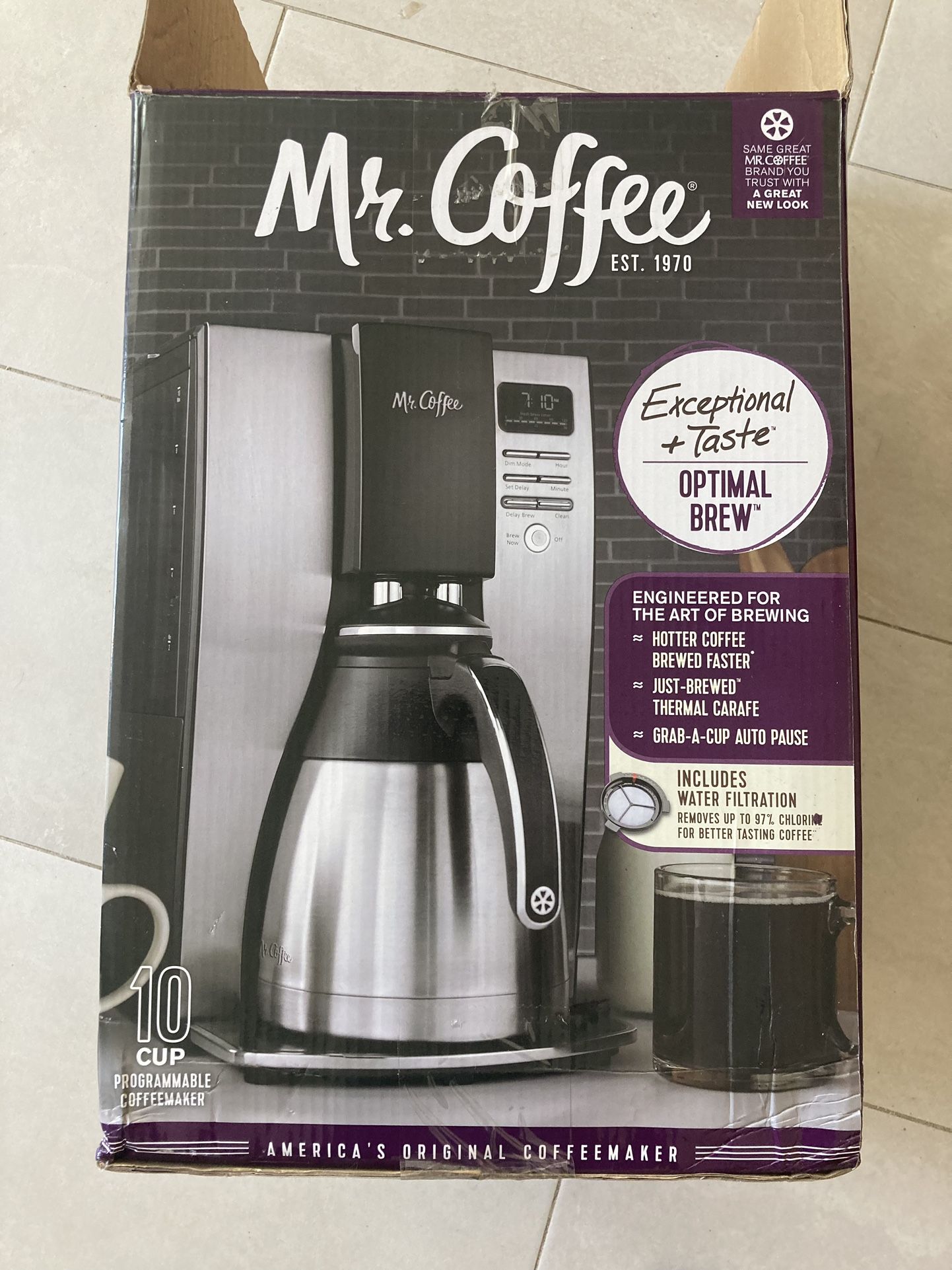 Mr Coffee Optimal Brew 10 Cup Programmable Coffee Maker Thermal Carafe