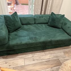 Green boneless sofa bed couch