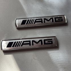Mercedes Benz AMG emblem pair