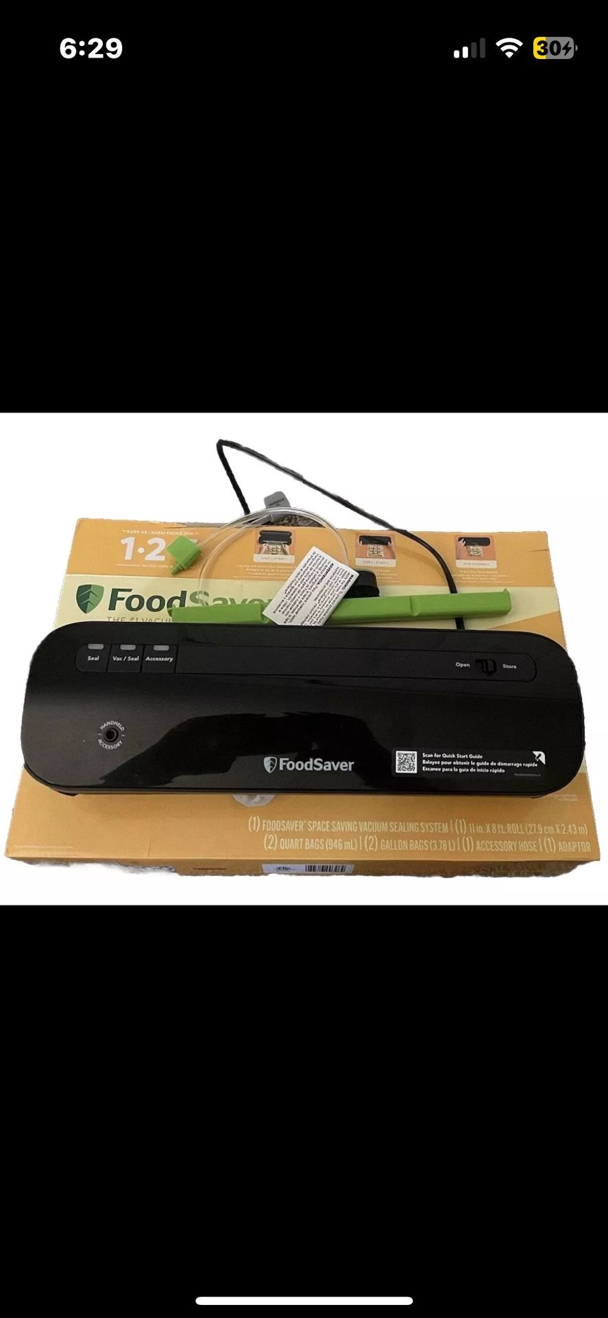 FoodSaver vacuum sealer W/hose