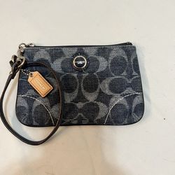 Coach Denim Wristlet 