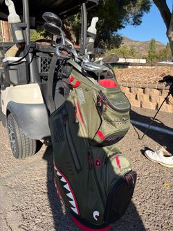 Golf clubs and bag