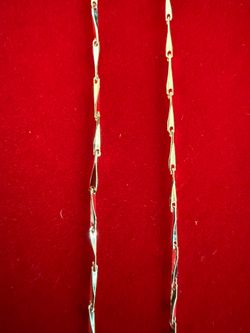 18” 18K Gold Dipped 7 times, Geometric Link Necklace |
