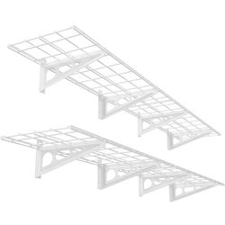 FLEXIMOUNTS 12-inch-by-72-inch Wall Shelf Garage Storage Rack Wall Mounted Floating Shelves,1x6ft ,white, 2-Pack