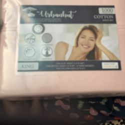 Brand New Pink URBANHUT 1000 Thread Count Egyptian Cotton King Sheet