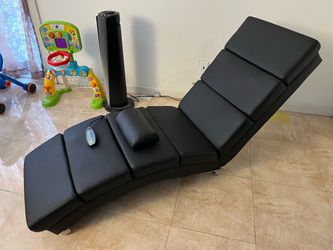 Faux Leather Chaise - Massager