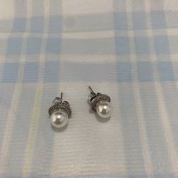 David Yurman's Round, Full Pearls Are Surrounded By Diamond-Studded Metal Hoop Earrings 