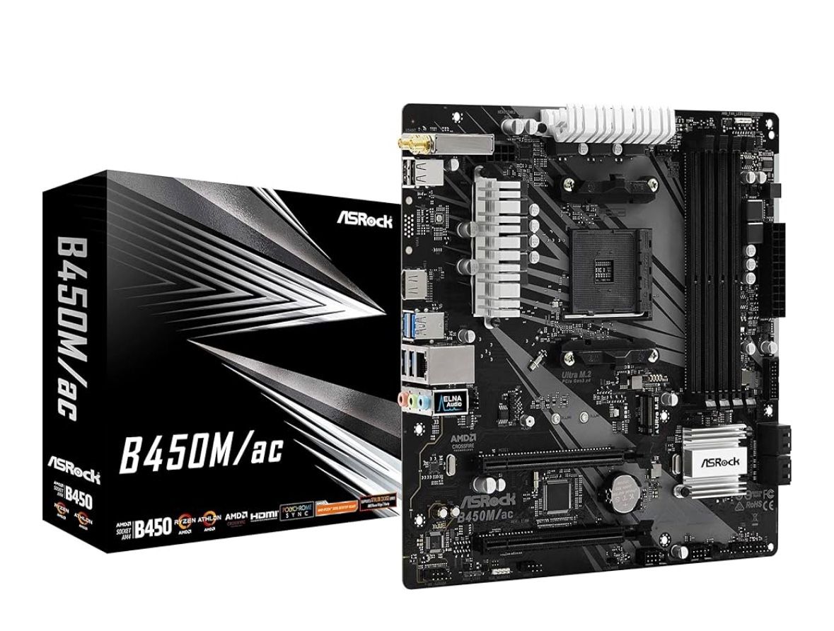Asrock B450M/AC AM4 B450 Motherboard