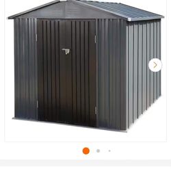 8 ft. W x 10 ft. D Metal Storage Shed 80 sq. ft., Gray, E-9