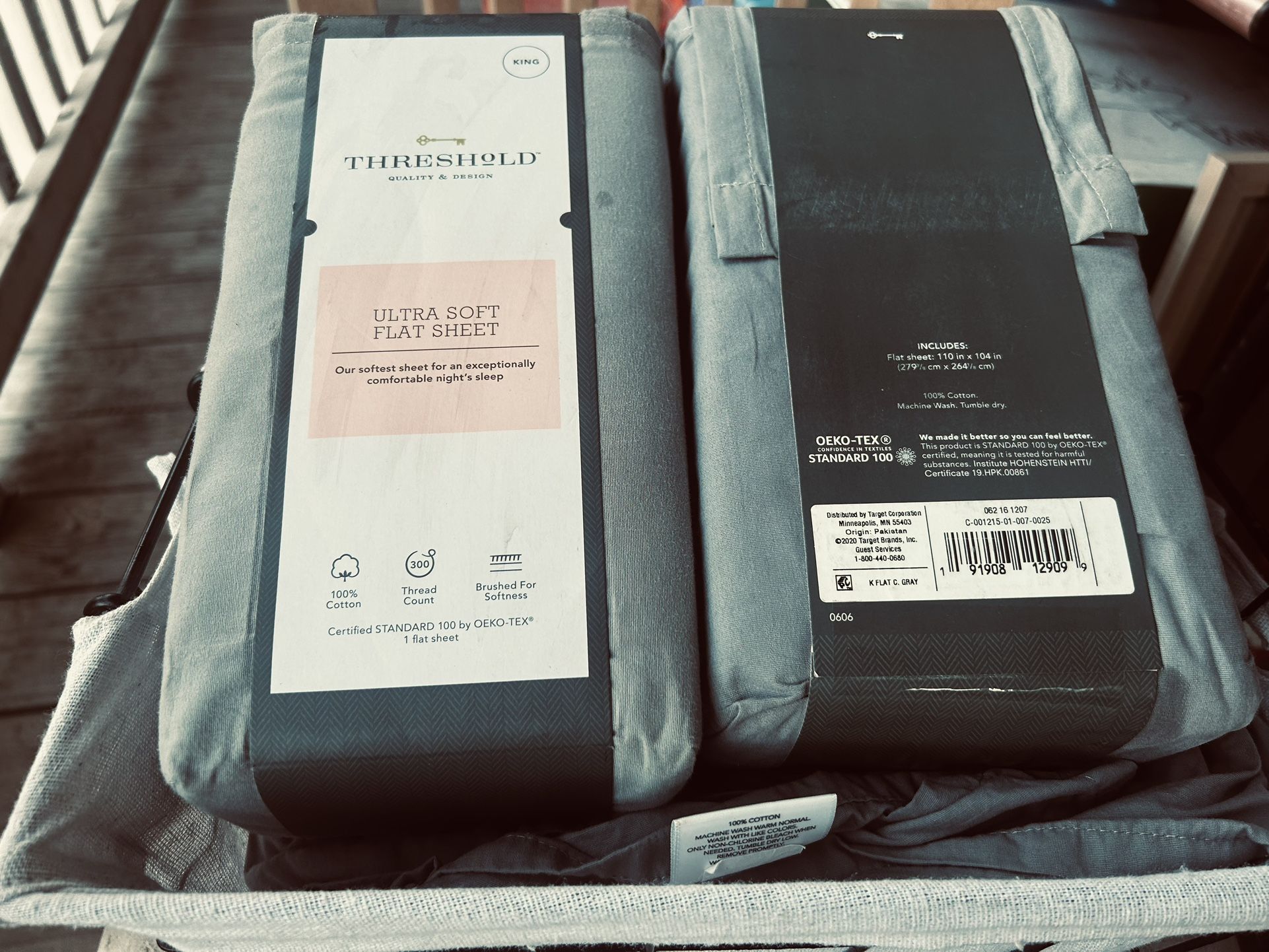 Brand New King Sheets Grey- 3 Flat Sheets Target Brand 