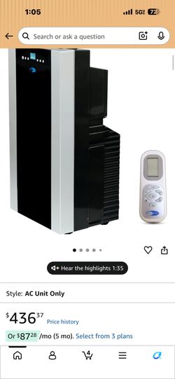 Whynter Portable Air Conditioner Dual Hose