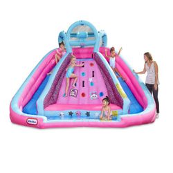Brand New L.O.l Double Water Slide With Pool At The Bottom 