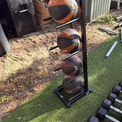 Medicine Balls With Medicine Ball Rack
