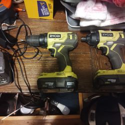Ryobi Impact Drill, Drill Driver,2 Batteries And Charger {125.00