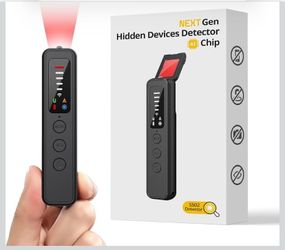 AI Hidden Camera Detector, Spy Camera Detectors – for Hotels, Travel, Home & Office: Portable RF Signal Scanner with 5-Level Sensitivity, AI-Powered A
