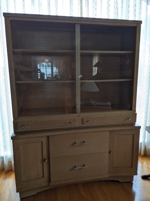 Antique Mid Century Buffet And Hutch