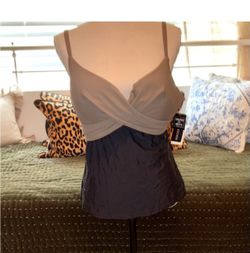 Island Escape Green and Black Beach Tankini, size 14