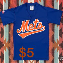 MLB Majestic New York Mets#1 Short Sleeve V-Neck Jersey Youth Medium Made in USA