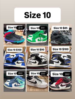 Jordans retros all size 10