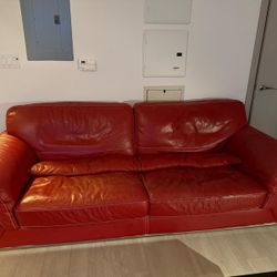Genuine Leather Natuzzi Couch & Armchair 