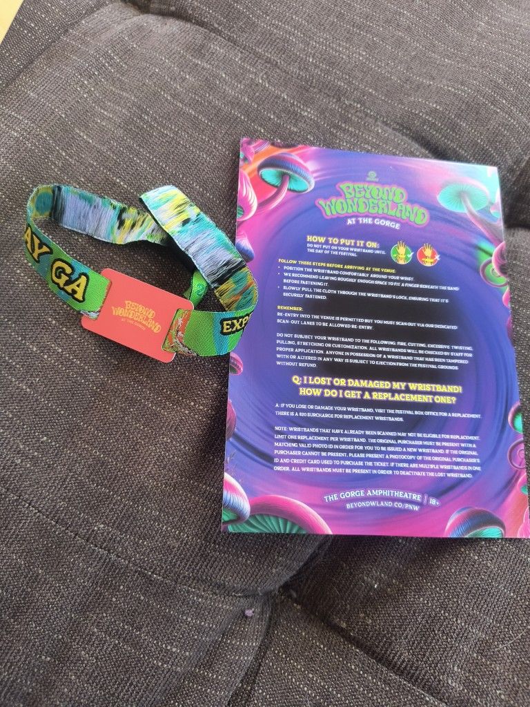 Beyond Wonderland 2 day GA Wristband