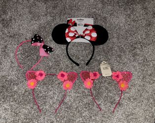 NEW - DISNEY MINNIE MOUSE EARS POLKA DOT BOW HEADBAND AND OTHER HEADBANDS