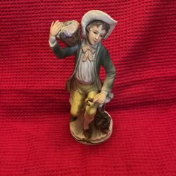 Homco Home Interiors BOY CARRYING GRAPES Figurine #1258 Collectable Decor