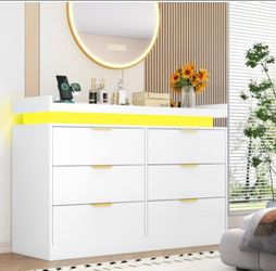 Brand New White Dresser with LED lights