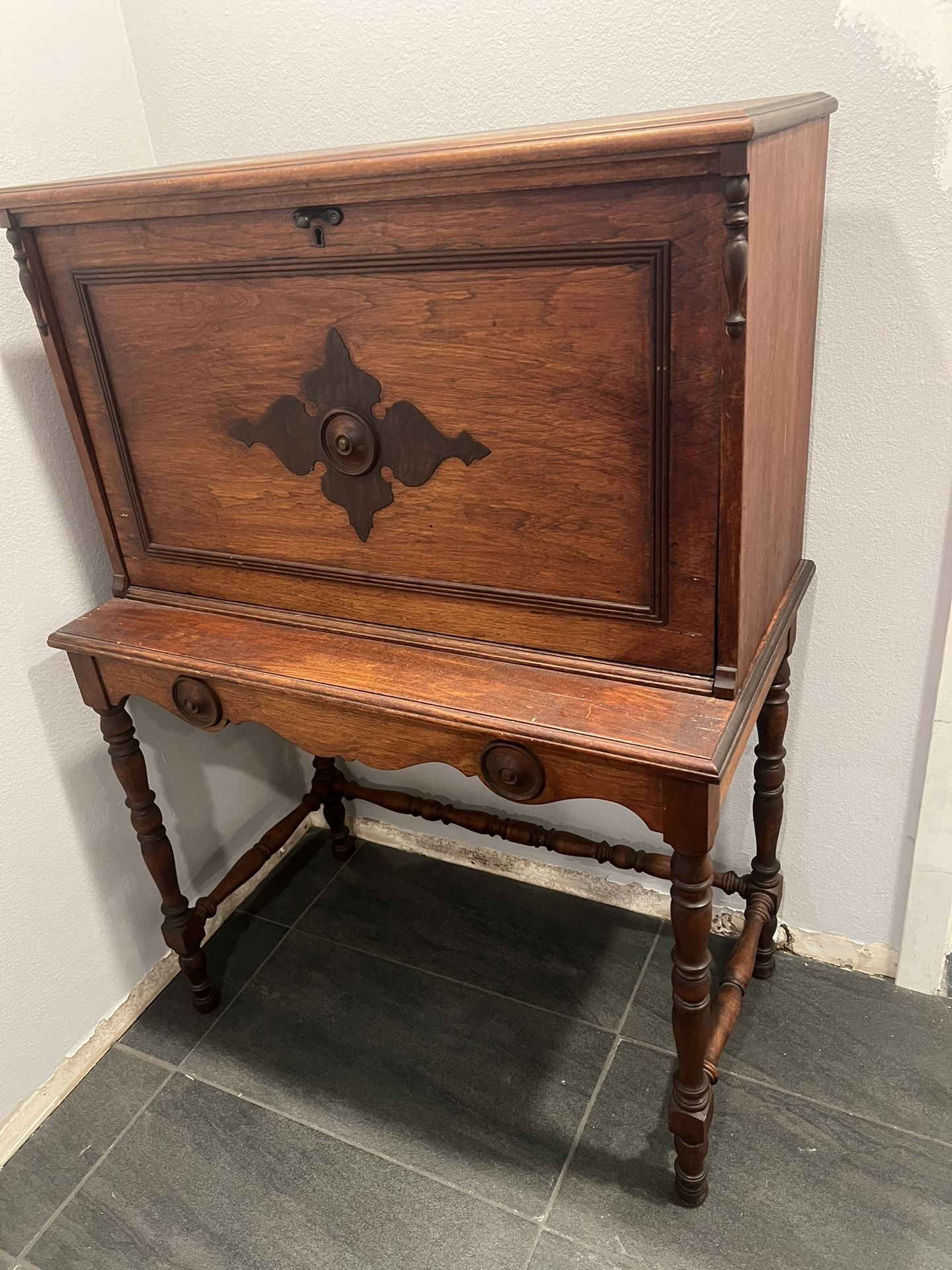 Antique Desk / Antique Vanity / Secretary’s Desk / Vanity Cabinet / French Desk / Writing Desk Jacobean Style