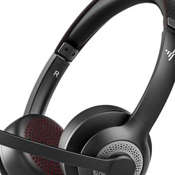 Wireless Headset with AI Noise Cancelling Microphone Bluetooth Headset - Bluetooth V5.2 Headphones & Mic Mute for Computer/Laptop/PC/i