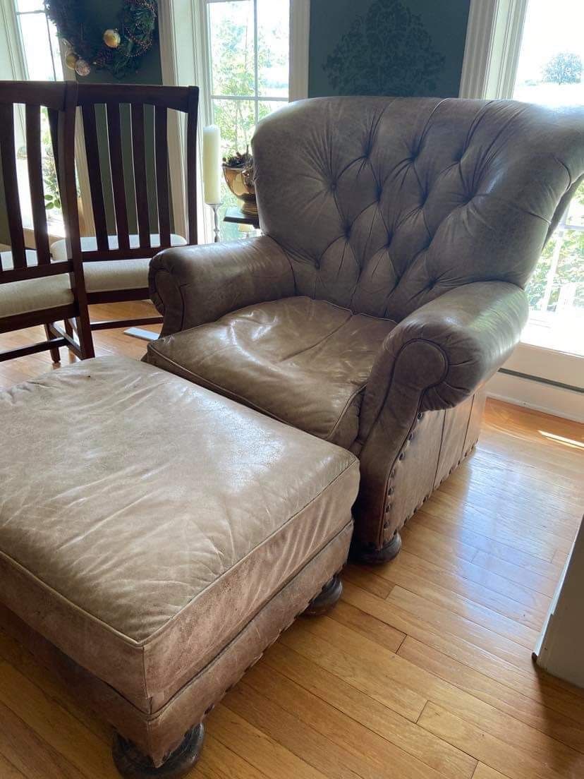 Leather Chair And Ottoman 