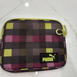 Puma Checkered Tablet Sleeve in Pink and Green