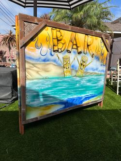 Tiki bar with shelf