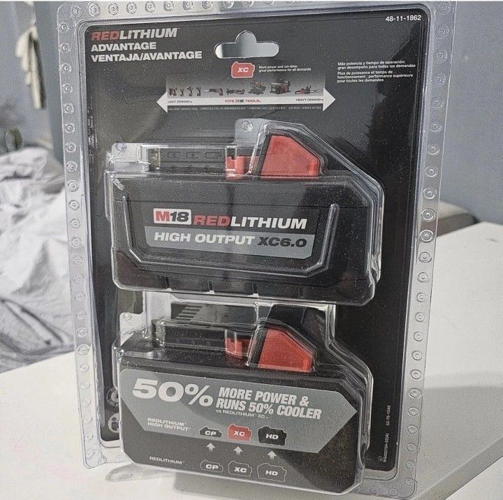 Milwaukee M18 18-Volt Lithium-Ion High Output 6.0Ah Battery Pack (2-Pack)
