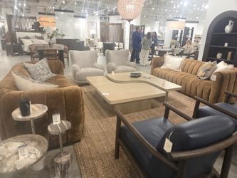 Brand New Vanty Channel Tufted Sofa Upholstered In Performance Fabric 