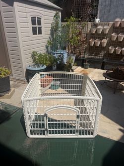 IRIS 4 Panel Dog Exercise Playpen with Door, 24-in, White