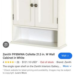 Brand New In Box White Wall Cabinet