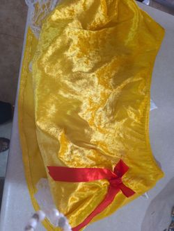 Yellow velvet Skirt with Red Bow snow white