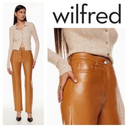 NEW!  Wilfred ‘The Melina’ hi-waisted Vegan Leather pants in ‘rich chestnut’ (0)