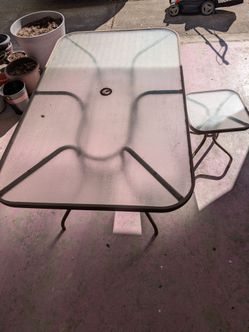 Glass Top Patio Table Set