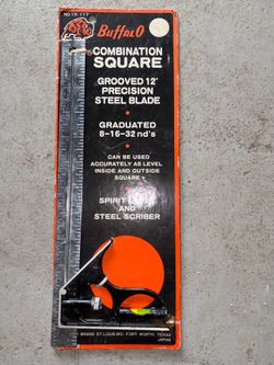 Vintage c. 1970–1975 Buffalo 12” Combination Square – NOS/New Old Stock – Unused in Original Package