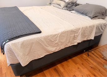 King Mattress with Dark Gray Box Spring