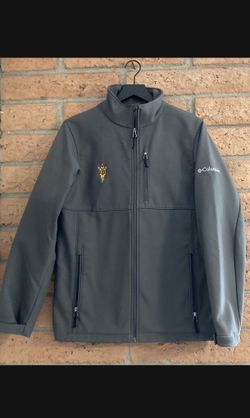 READ ENTIRE AD BEFORE MESSAGING - Columbia Men’s ASU Ascender™ Softshell Jacket lined coat size small grey sparky pitchfork Arizona State University