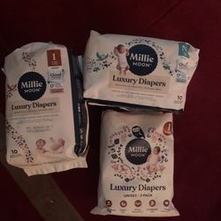 Millie Moon diapers 1 Pack Is NB Other 2 Packs Are 1