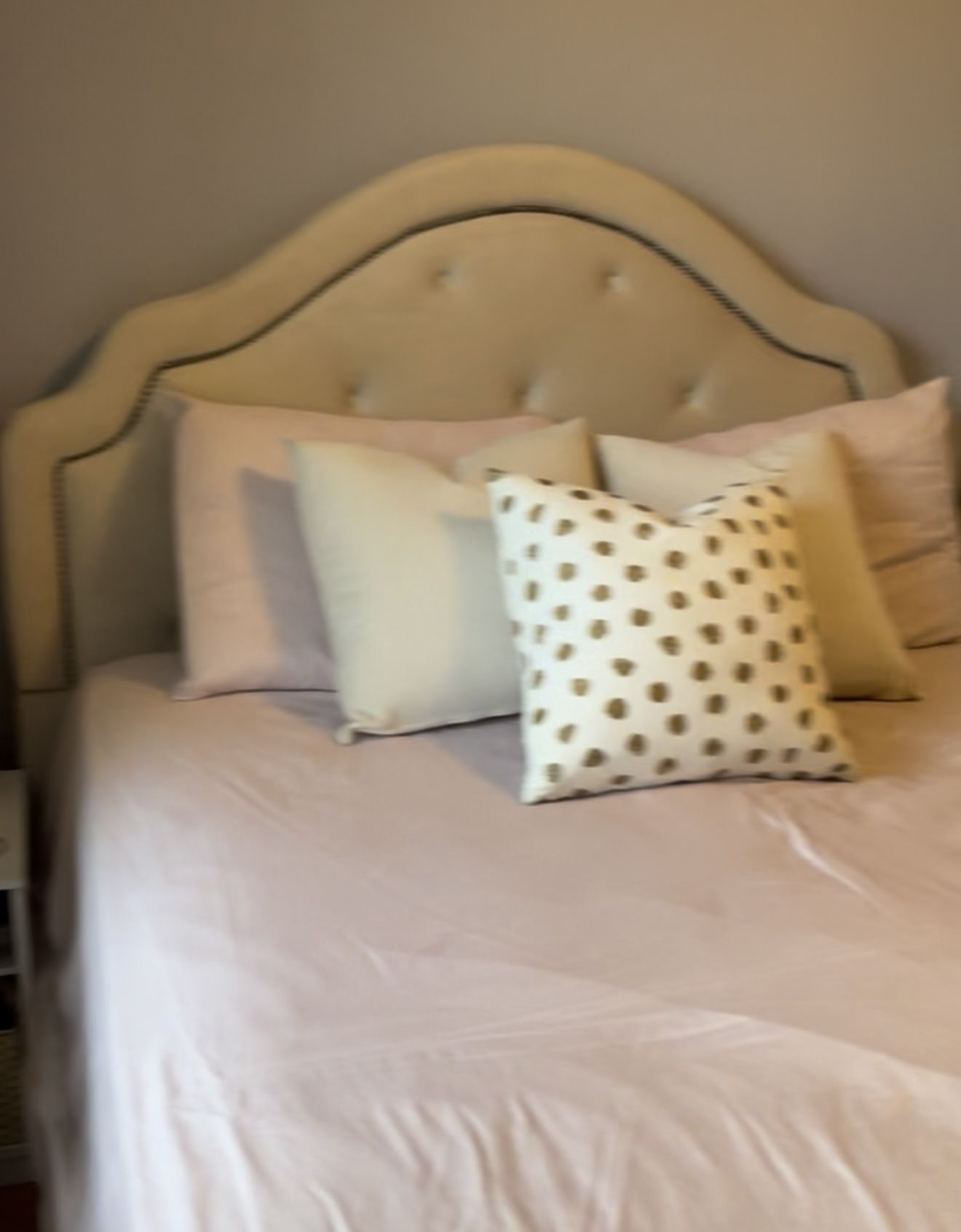 Cream Suede Bed frame