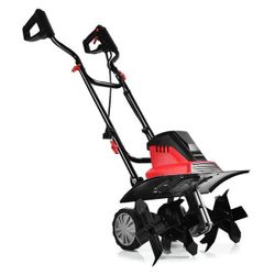 17-Inch 13.5 Amp Corded Electric Tiller and Cultivator 9'' Tilling Depth Red