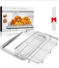 XL Air Fryer Basket Crisper Tray Set Oven Safe