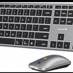 Brand new in the Box. 
ProtoArc Backlit Wireless Keyboard and Mouse for Mac, KM110-A Aluminum Bluetooth Keyboard and Mouse.